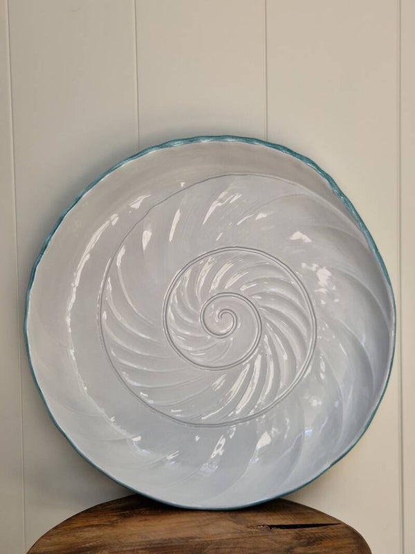 Marina turquoise - Schaal schelp groot
