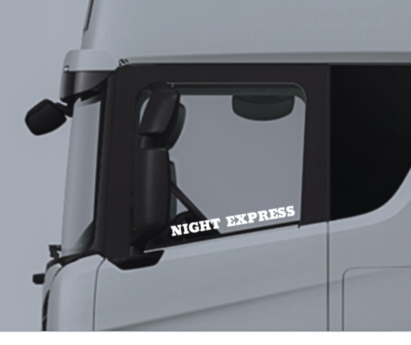 NIGHT EXPRESS" Sivuikkunatarrat (2 kpl / Pari)