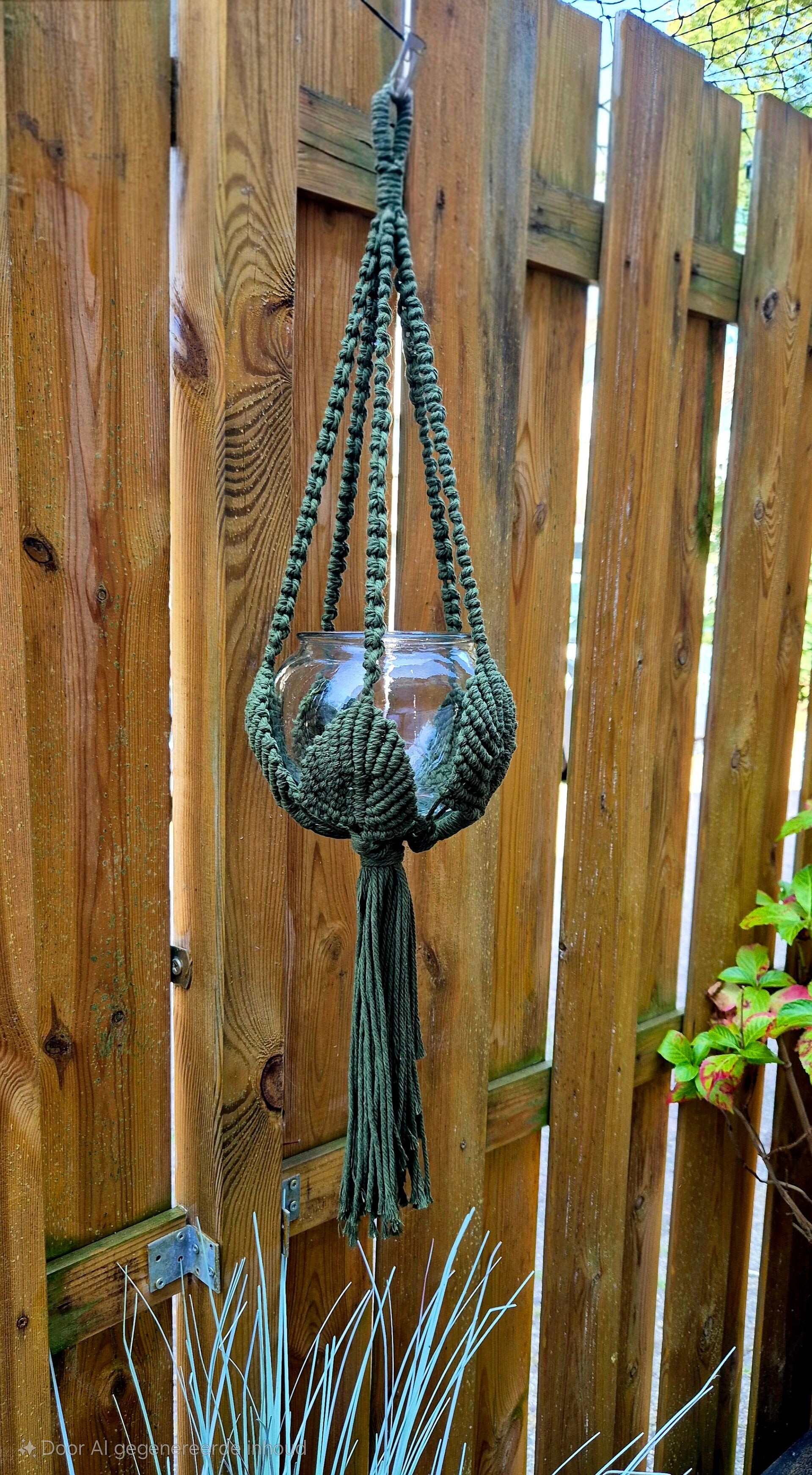 Plantenhanger Macrame Groen