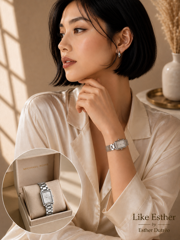 Michael Kors Rectangular Silver-Tone Watch