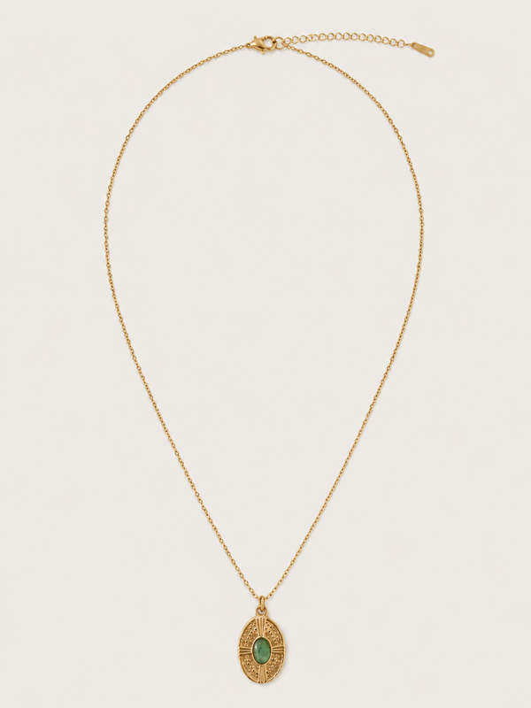 Jade ketting - stainless steel - goudkleurig