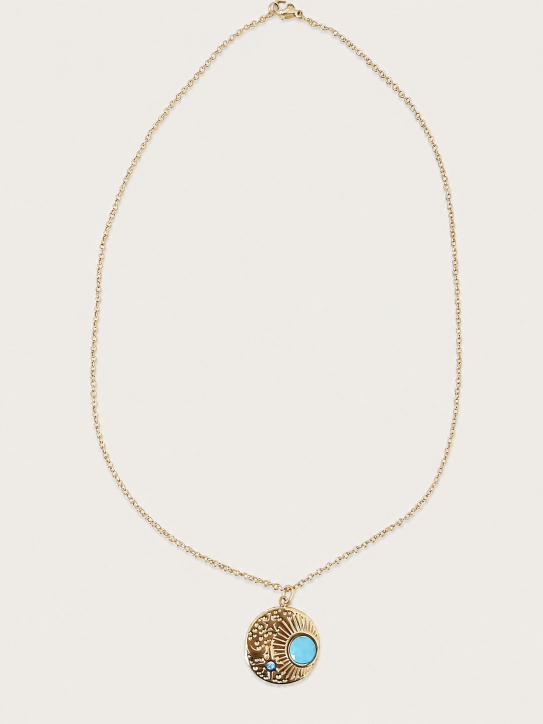 Azura Coin ketting - stainless steel - goudkleurig