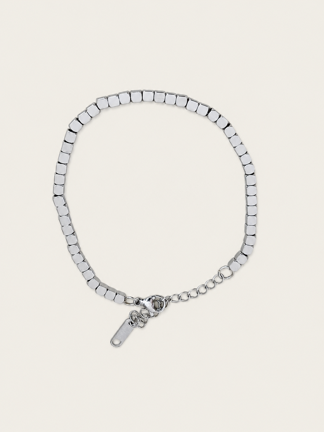 Silver Cube armband - stainless steel - zilverkleurig