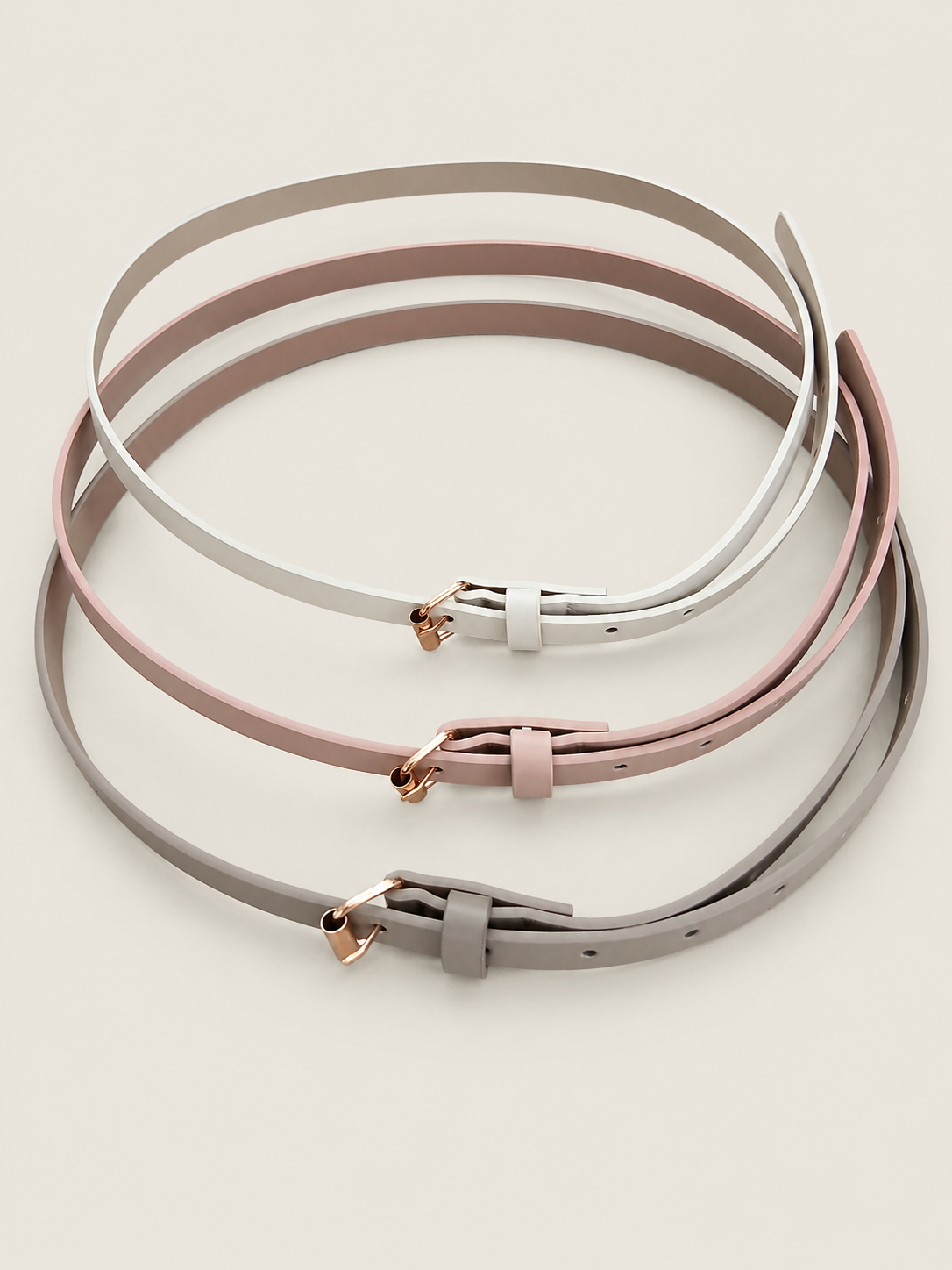 Soft Summer Belt setje centuurtjes - verstelbaar - oudroze, creme en beige