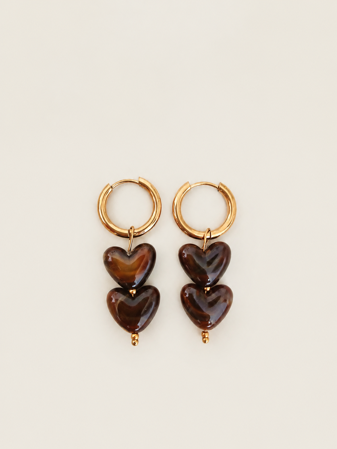 Color Hearts bruin - stainless steel - goudkleurig en bruin