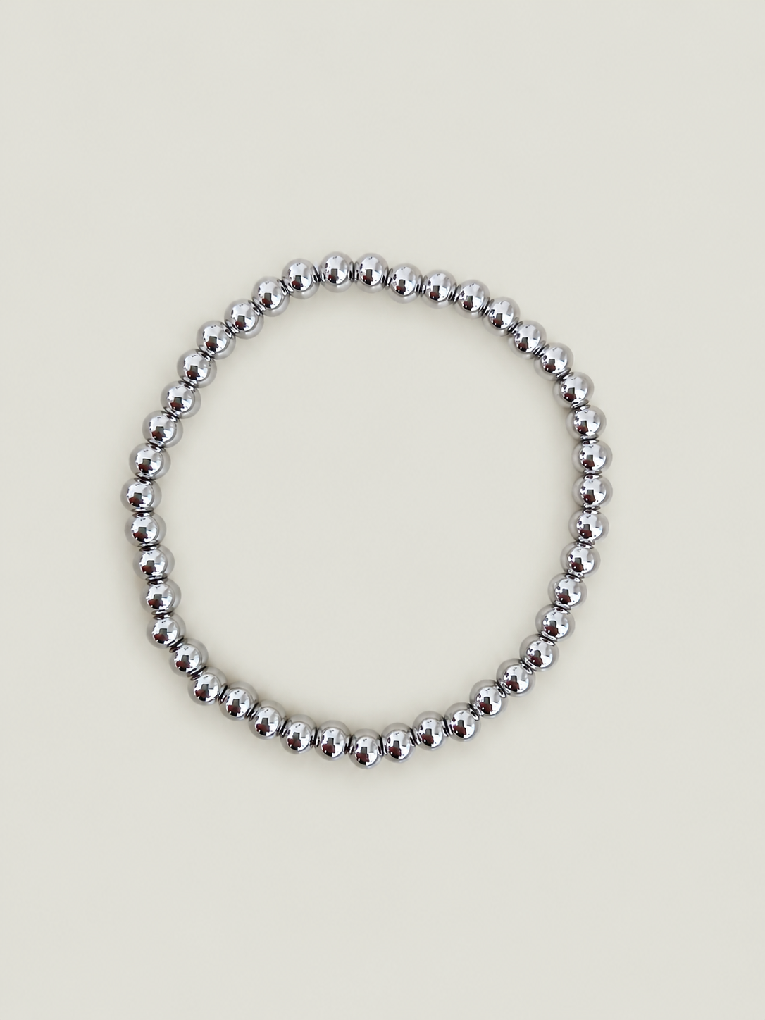 Silver Bead armband - stainless steel - zilverkleurig