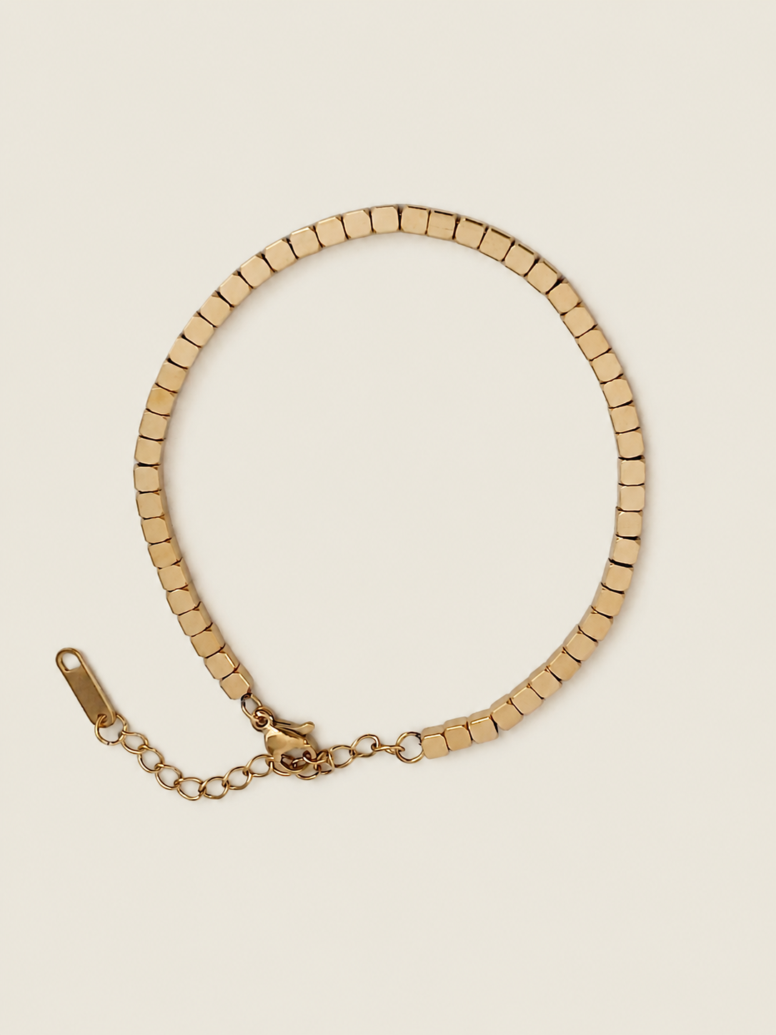 Golden Cube armband - stainless steel - goudkleurig