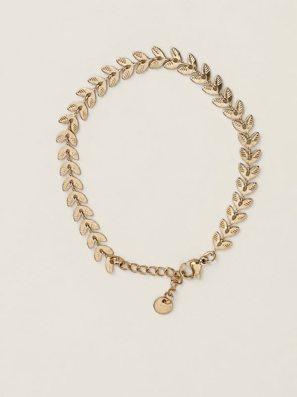 Leaf armband - stainless steel - goudkleurig
