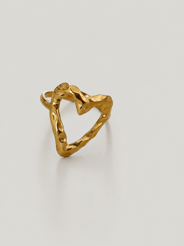 Love ring - stainless steel - verstelbaar - goudkleurig