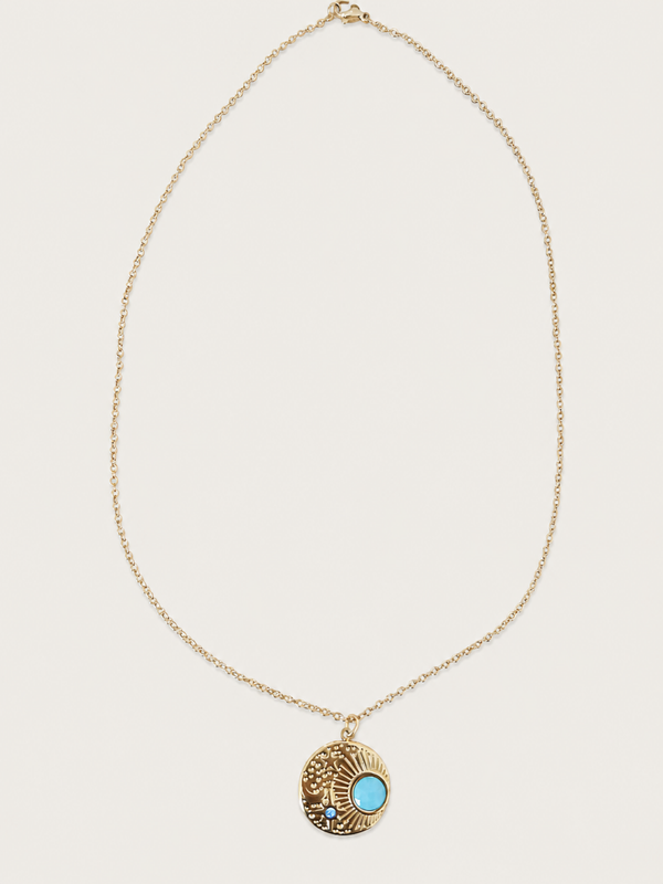 Azura Coin ketting - stainless steel - goudkleurig