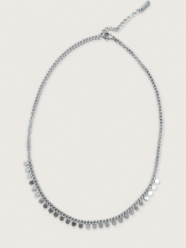 Silver Confetti Ketting  - stainless steel - zilverkleurig