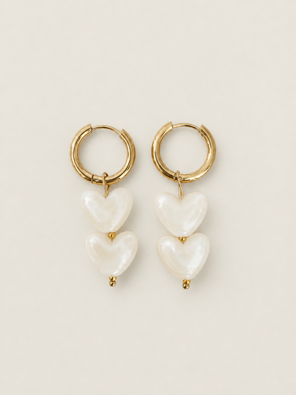 Color Hearts creme kleur- stainless steel - goudkleurig/cremekleur