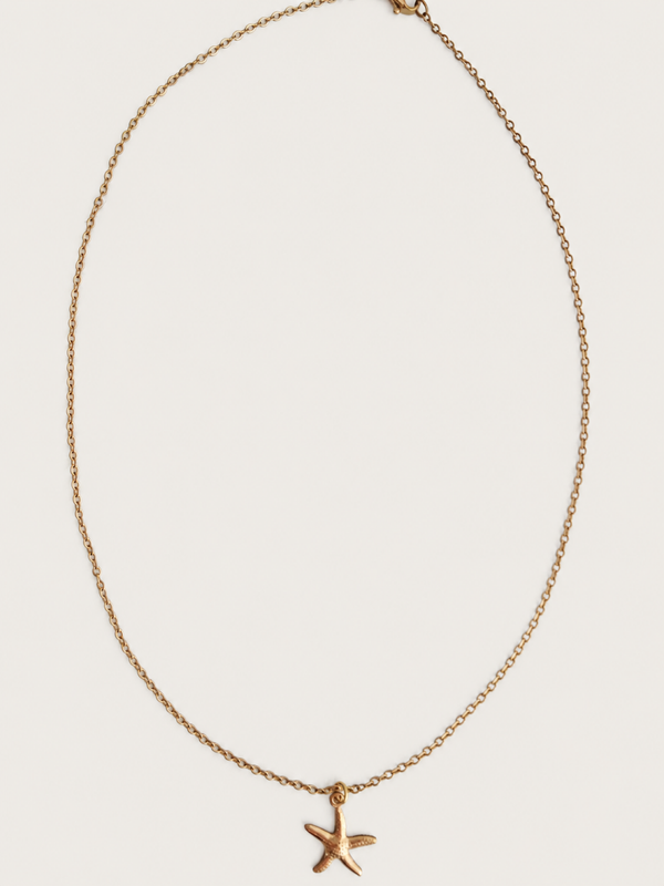 Starfish Ketting  - stainless steel - goudkleurig