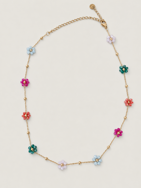 Little Daisy Color ketting - stainless steel - goudkleurig