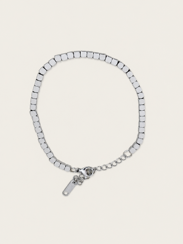 Silver Cube armband - stainless steel - zilverkleurig