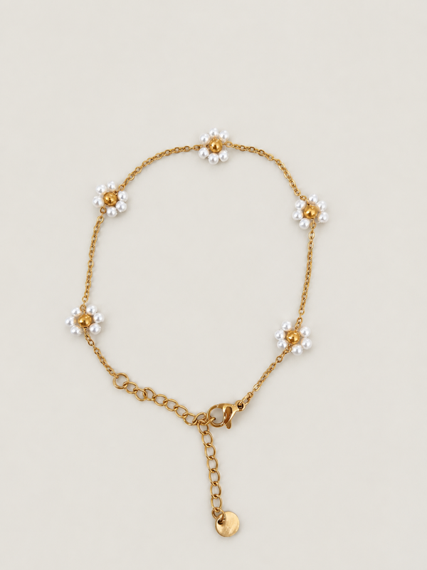 Little Daisy armband - stainless steel - goudkleurig
