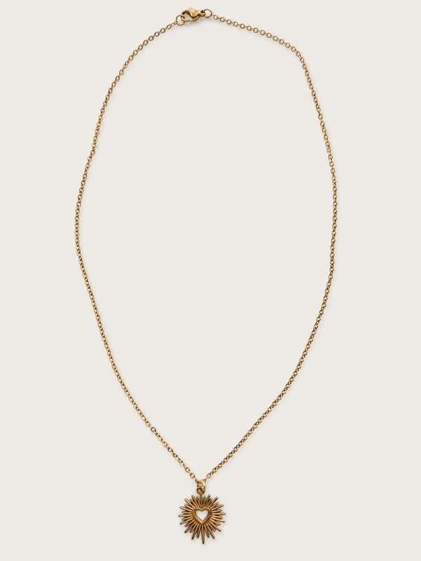 Boho sun Ketting  - stainless steel - goudkleurig