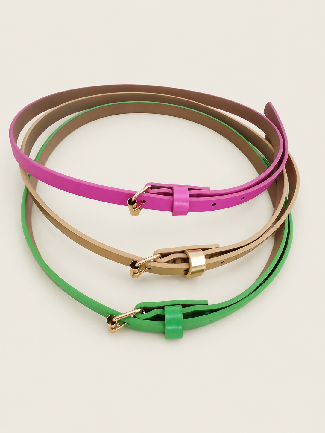 Summer Vibes set centuurtjes - verstelbaar - roze, goud en groen