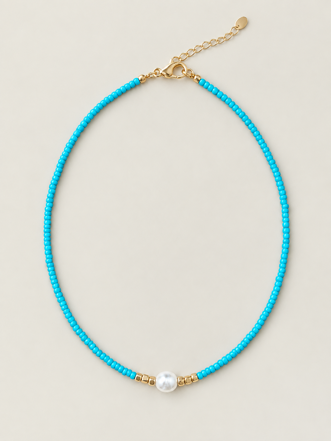 Bohemian Breeze ketting - stainless steel - turquoise