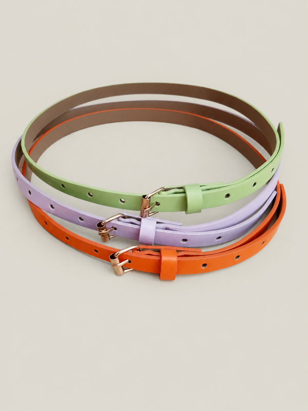 Colorful Summer Belt setje centuurtjes - verstelbaar - oranje, lila en groen.