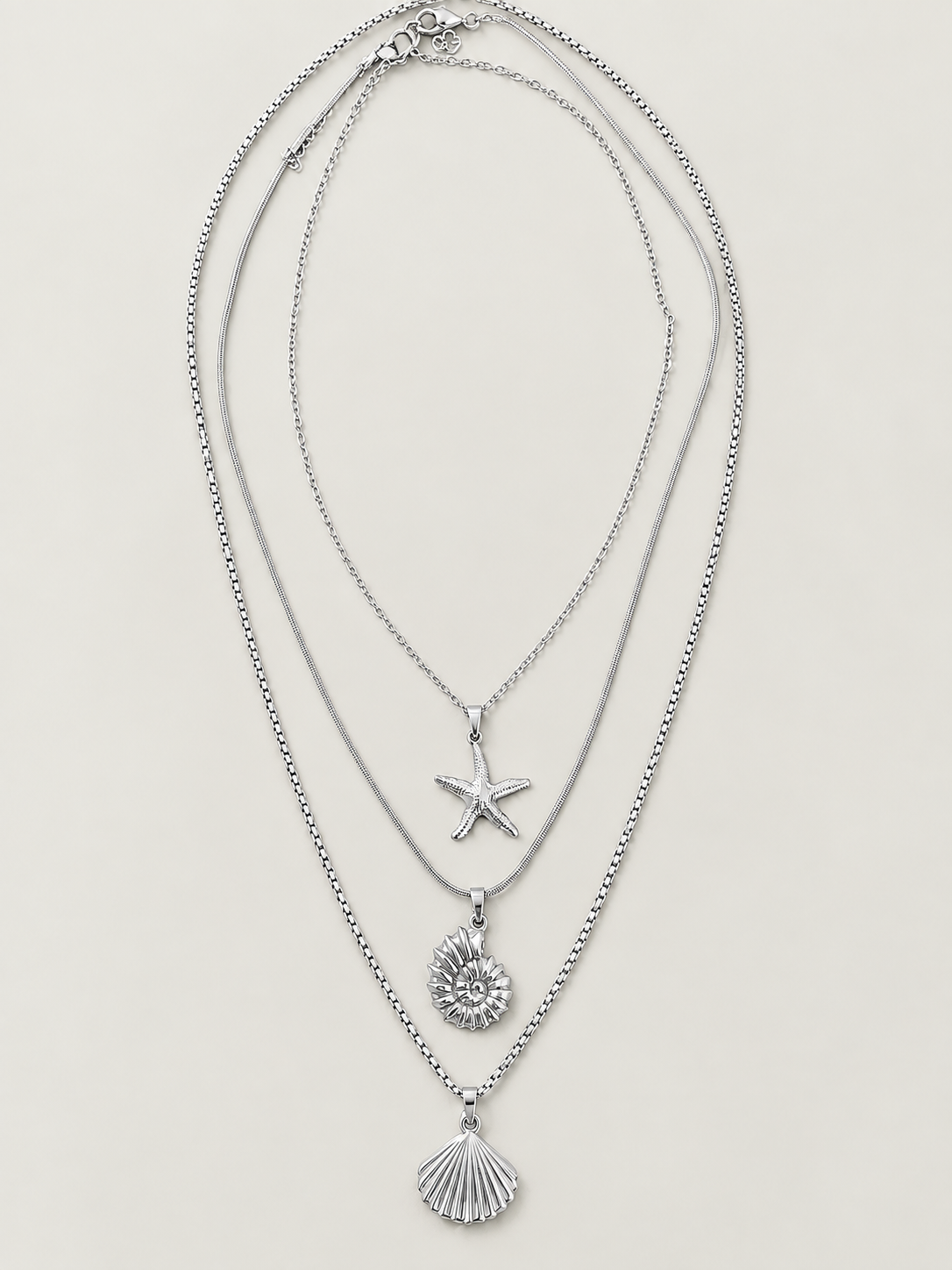 Ocean Breeze Ketting set (3-delig)  - stainless steel - zilverkleurig