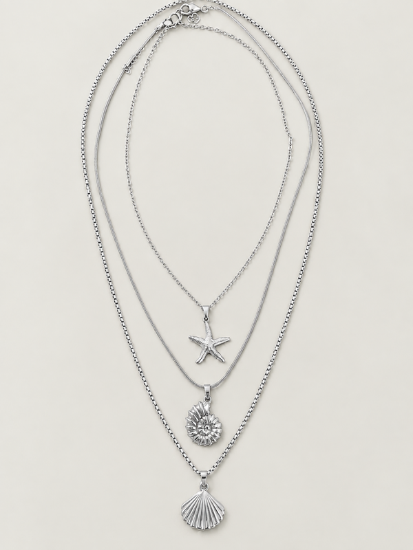 Ocean Breeze Ketting set (3-delig)  - stainless steel - zilverkleurig