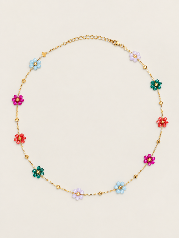 Little Daisy Color ketting - stainless steel - goudkleurig