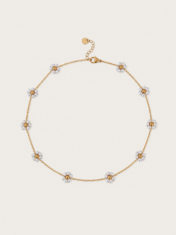 Little Daisy ketting - stainless steel - goudkleurig