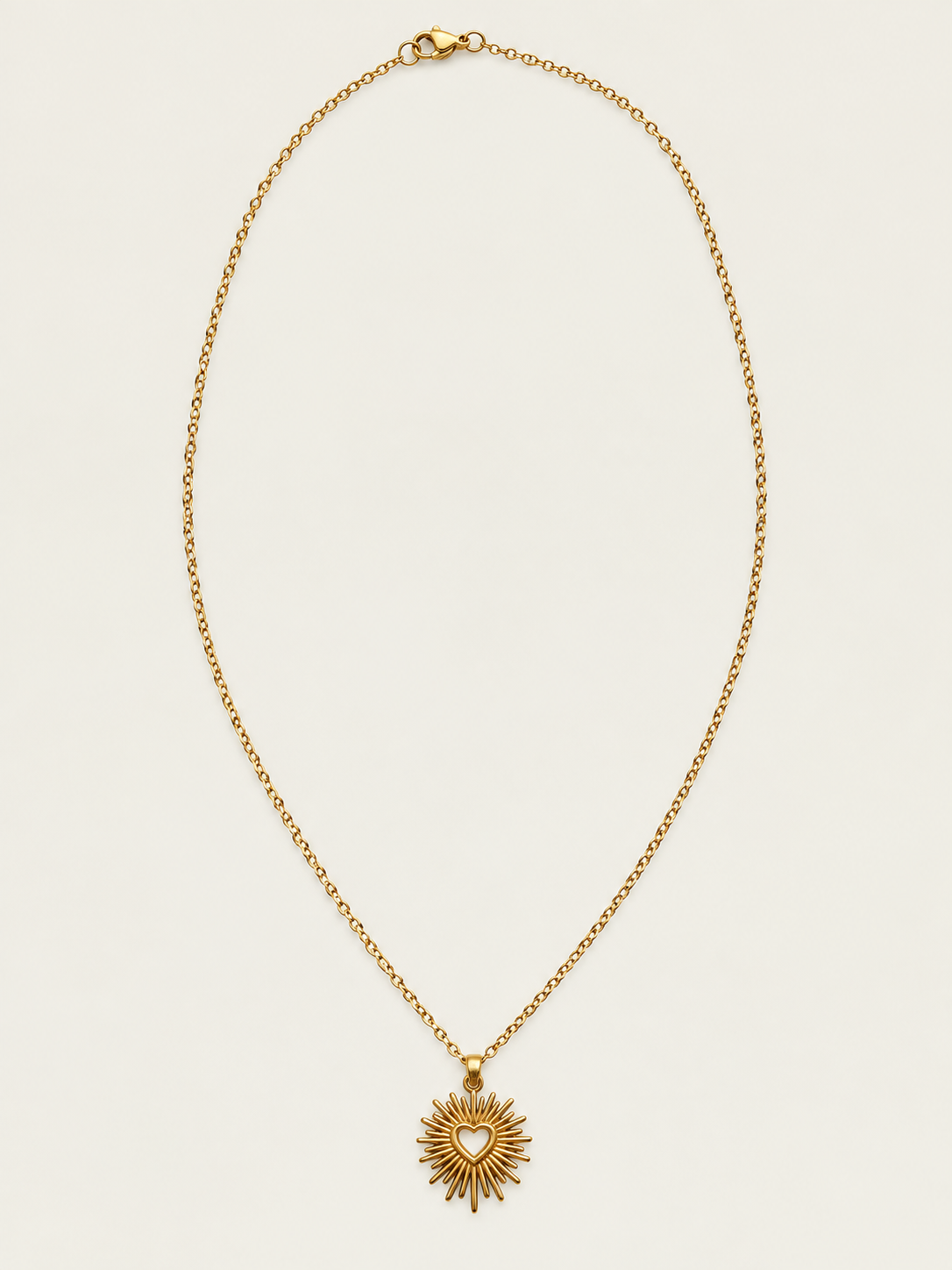 Boho sun Ketting  - stainless steel - goudkleurig