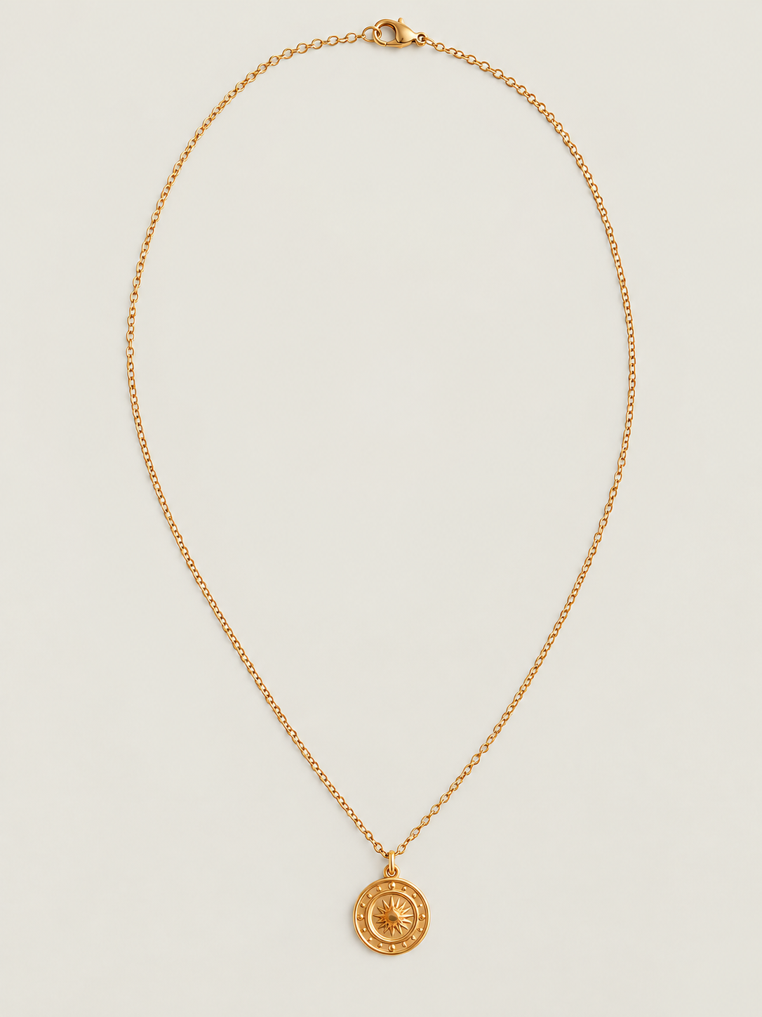 Golden Coin Ketting  - stainless steel - goudkleurig