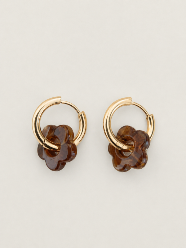 Flower Hoops Autumn  - stainless steel - goudkleurig