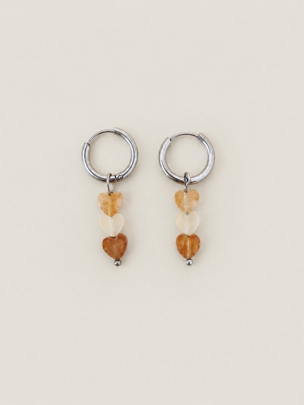 Stone Hearts - stainless steel - zilverkleurig