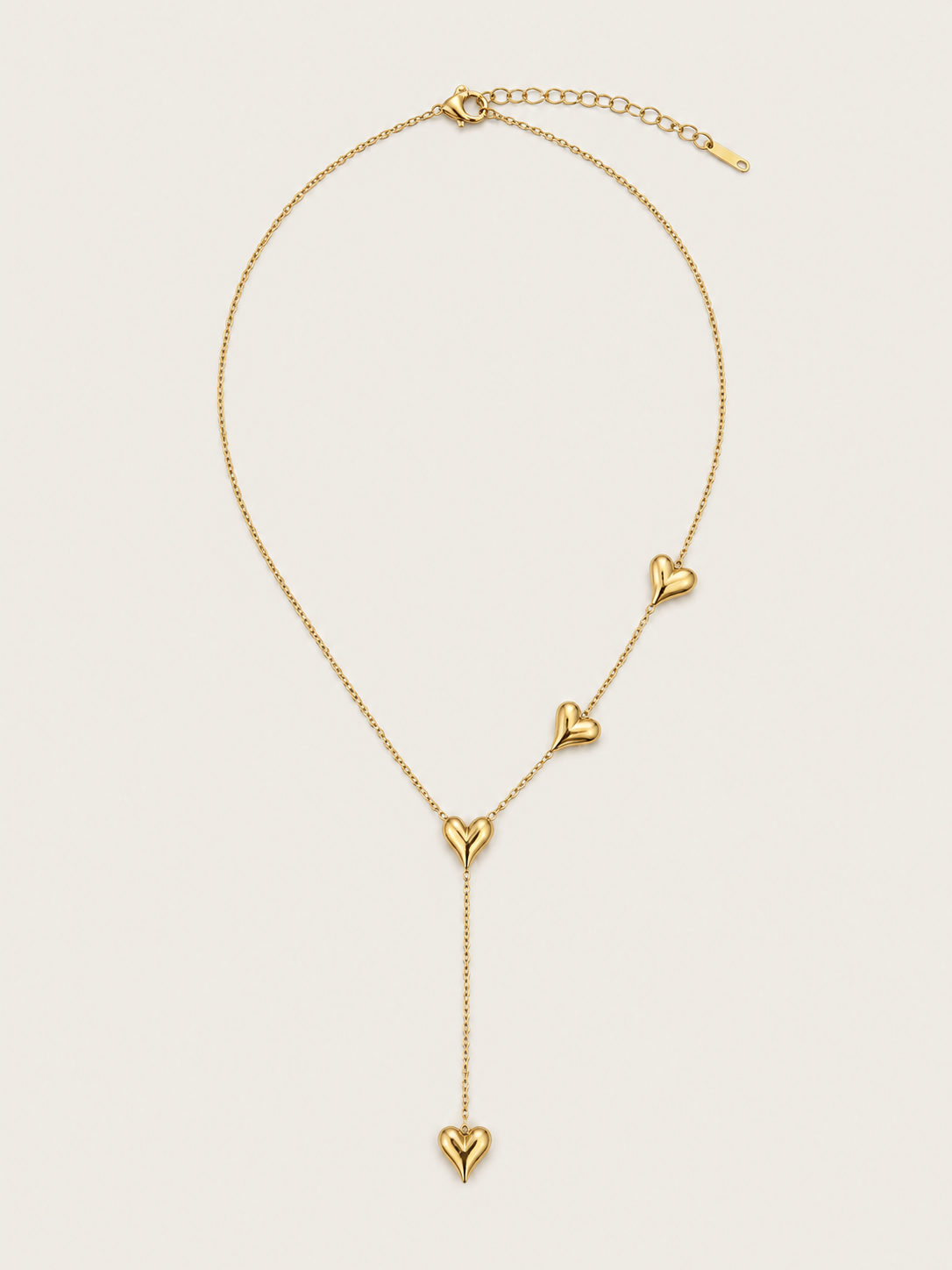 Heart to heart ketting - stainless steel - goudkleurig