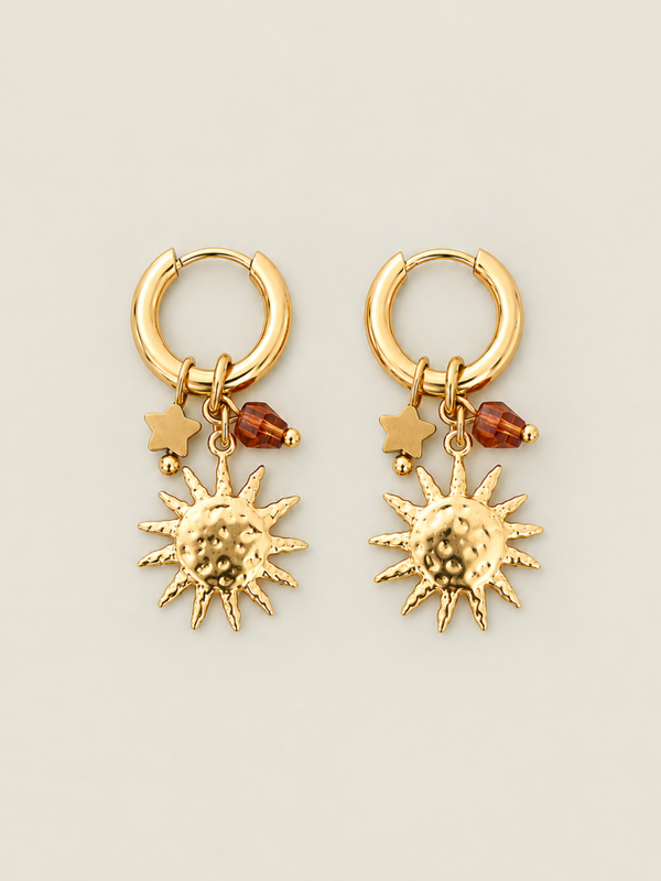 Indian Summer oorbellen- stainless steel - goudkleurig