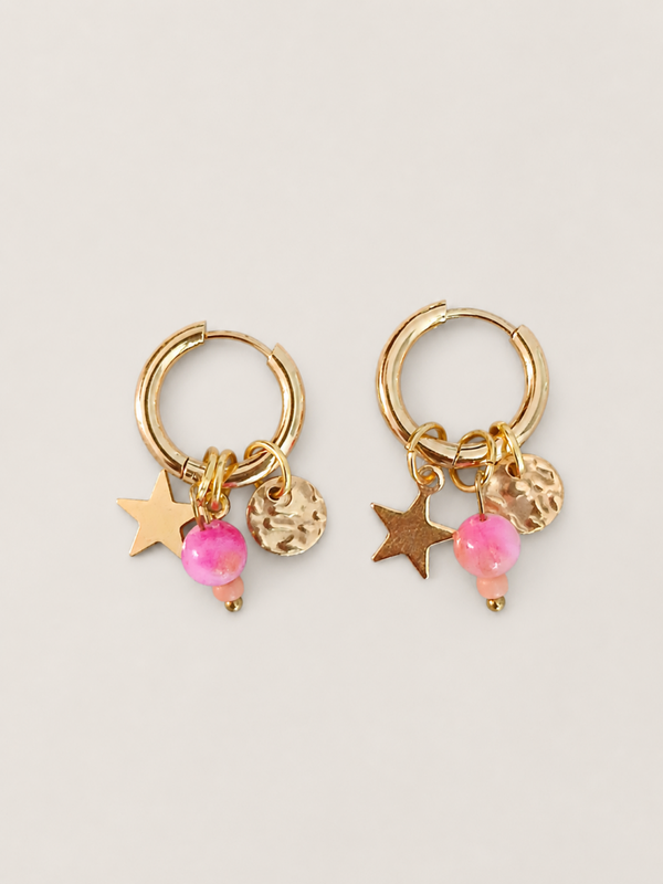 Pink Sparkle- stainless steel - goudkleurig