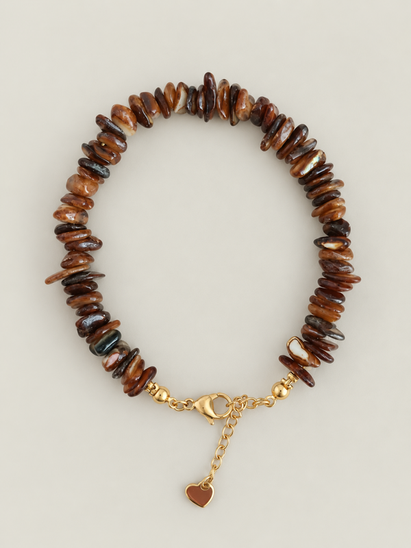 Real Shell Brown  - stainless steel - goudkleurig