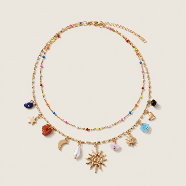 Luna Sol boho ketting - stainless steel - goudkleurig