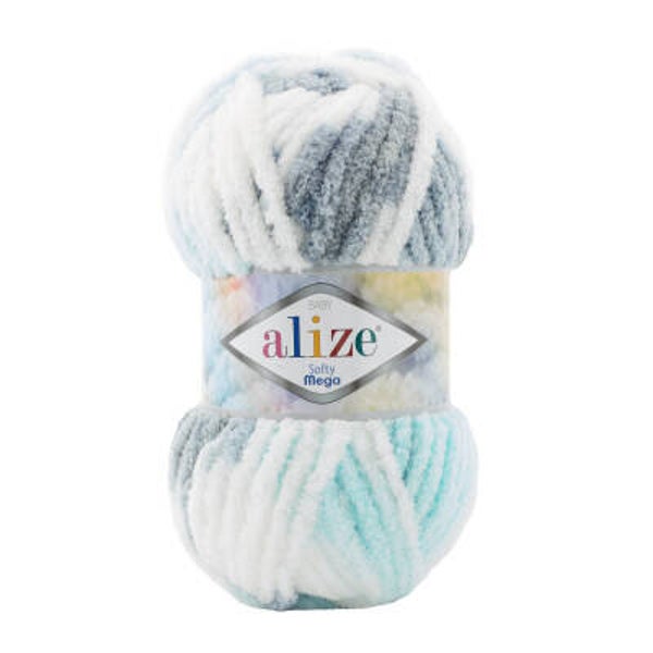 Alize Softy Mega 5939 Blau/Grau/Weiß