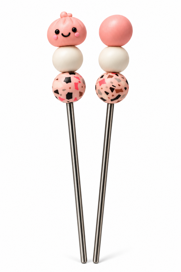 Amigurumi-Sticks Pinker Kloß 1 Paar