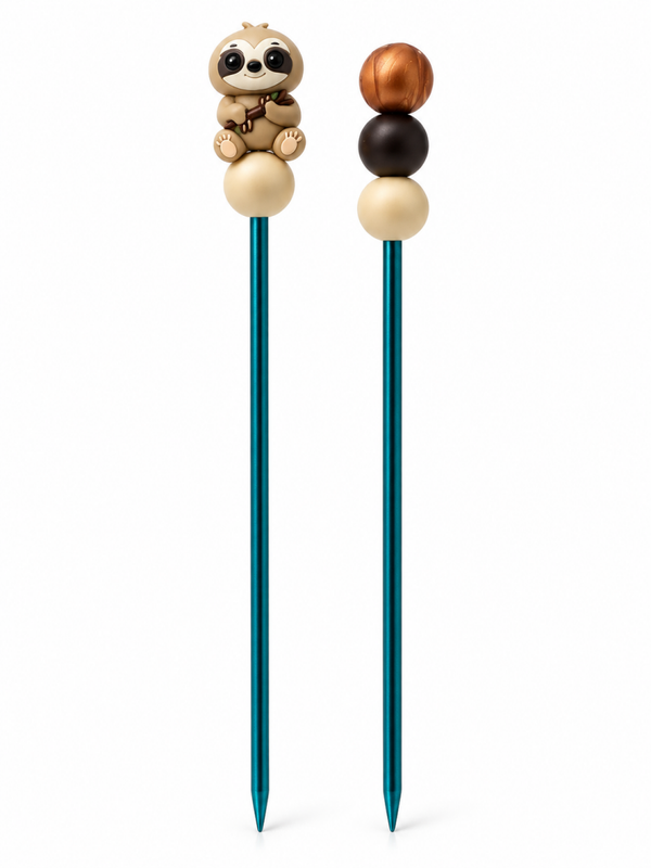 Amigurumi-Sticks Faultier   1 Paar