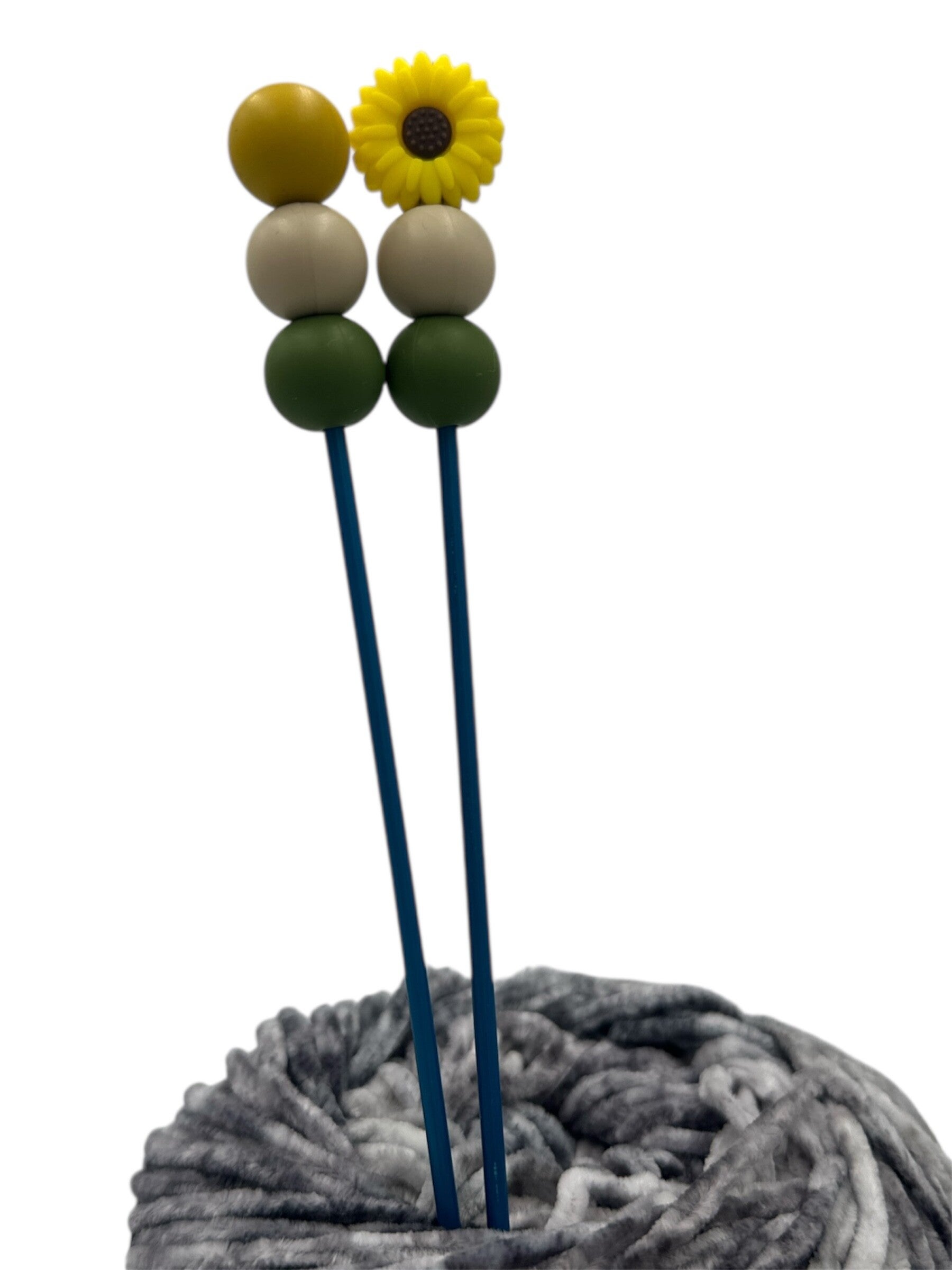 Amigurumi-Sticks Gelbe Blume  1 Paar