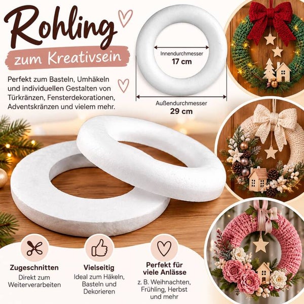 Styropor-Kranzrohling 29 cm