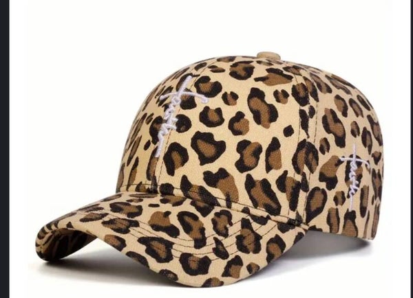 Faith Leopard Print Cap - Beige