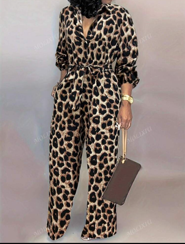 Jumper suit - Brown Leopard Print