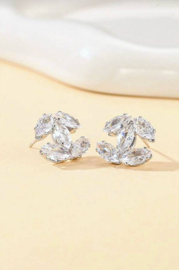 Fashionable stud earrings -Silver
