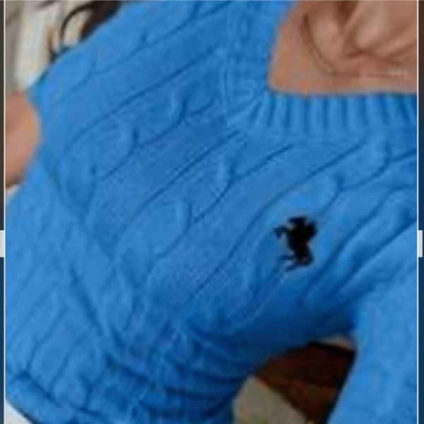 Knit short sleeve polo style sweater - Sapphire Blue