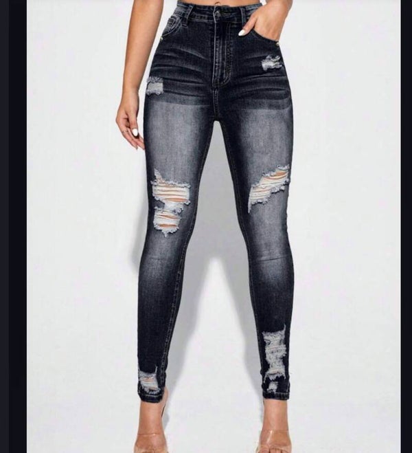 Selenza Black Ripped Jeans (Stretch Denim)