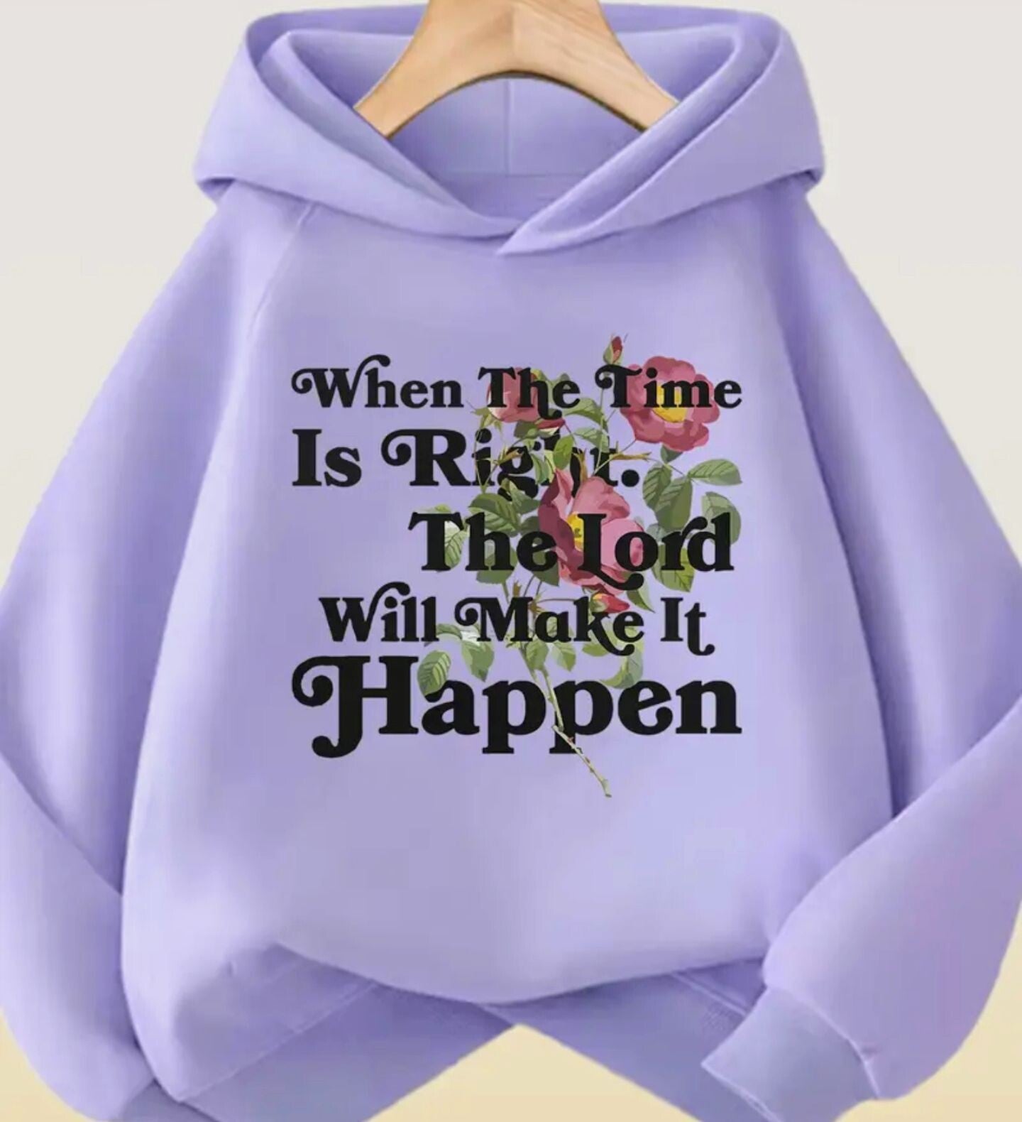 Ladies inspirational hooded sweatshirt - Lavender