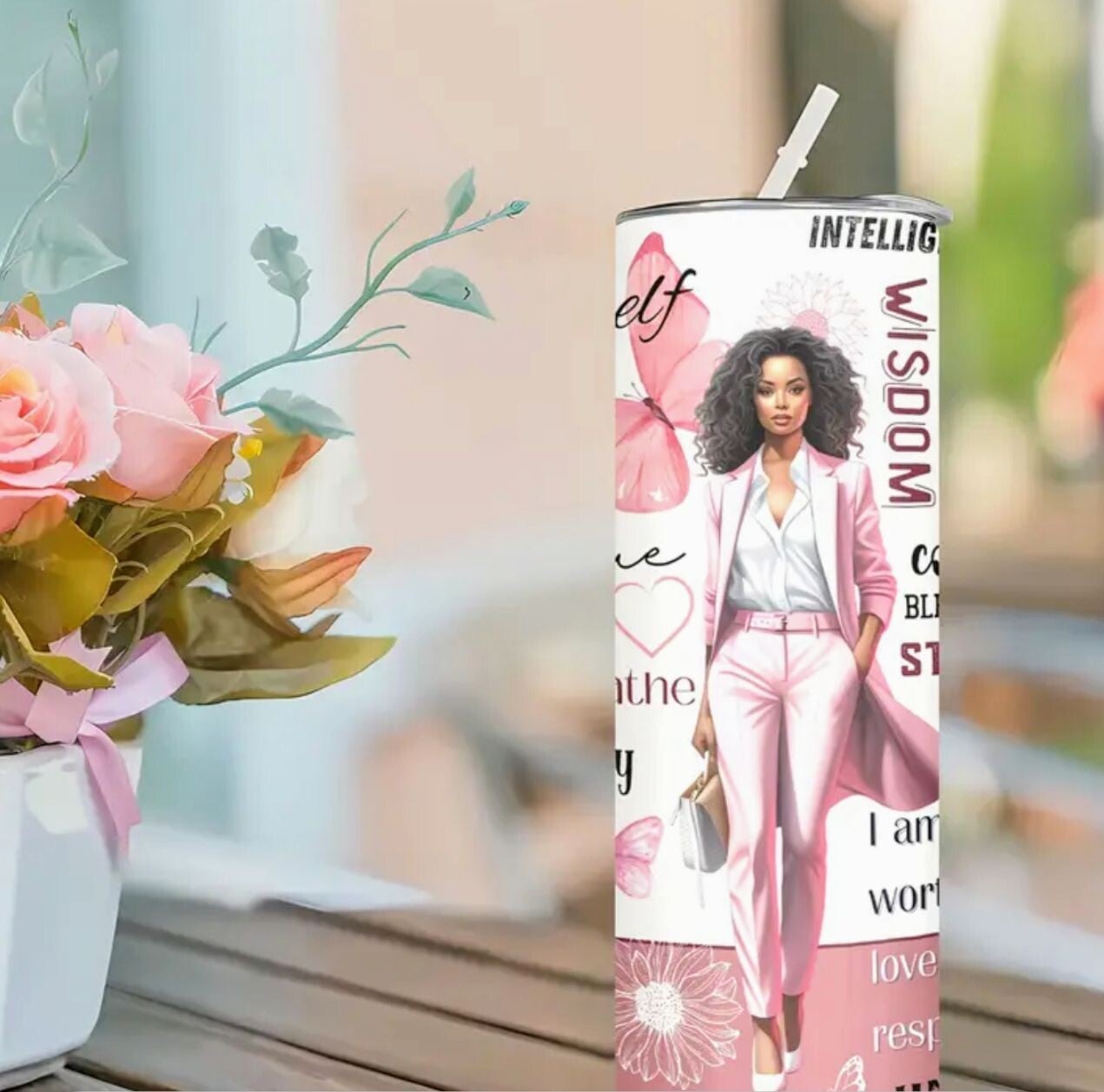 Tumbler Cup w/Lid and Straw