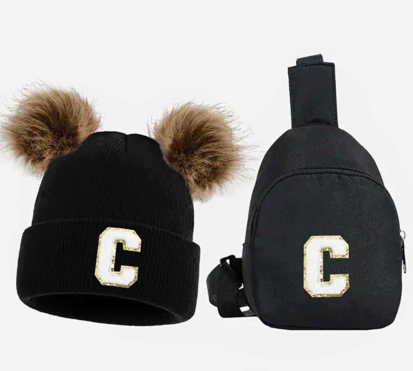 2pc Alphabet Hat and Chest Bag - Letter - C